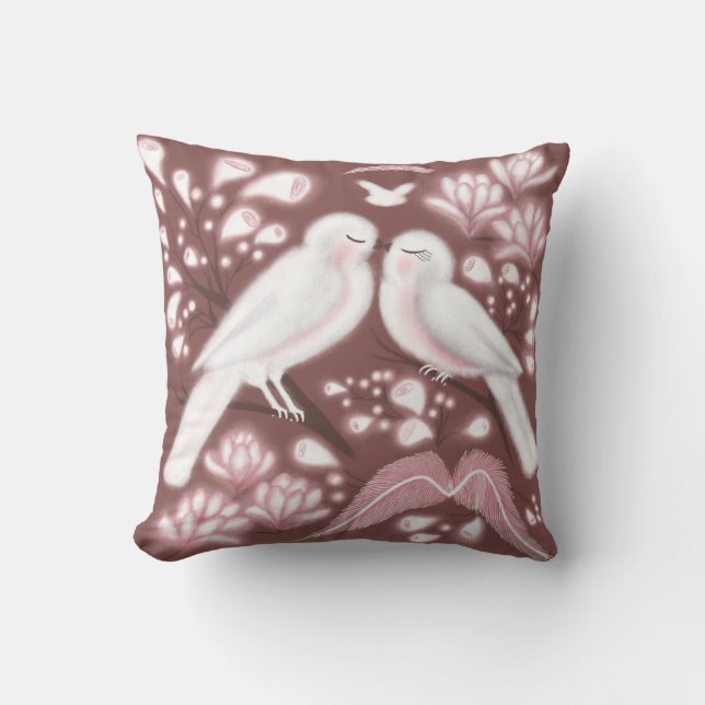 Throw pillow love birds (Front)