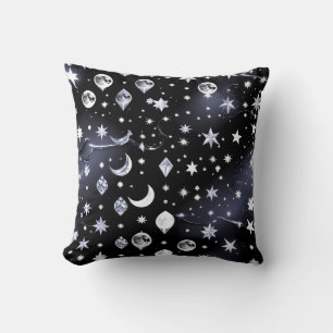 Throw Pillow – Luxury Onyx Celestial Moon
