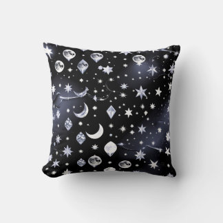 Throw Pillow – Luxury Onyx Celestial Moon