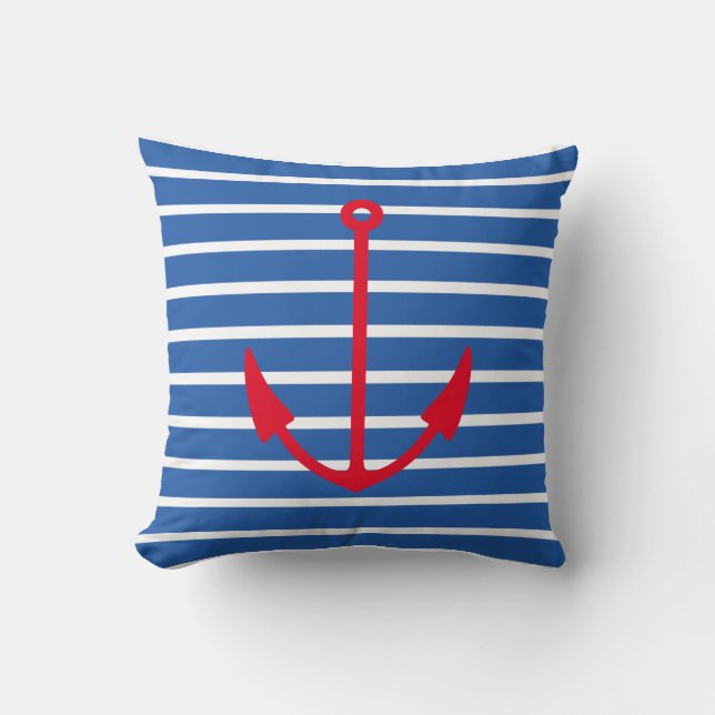 Throw Pillow-Maritime Anchor Cushion (Front)