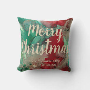 Throw Pillow Merry Christmas Colourful Reds/Greens