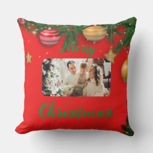 Throw Pillow Merry Cristmas,  family photo