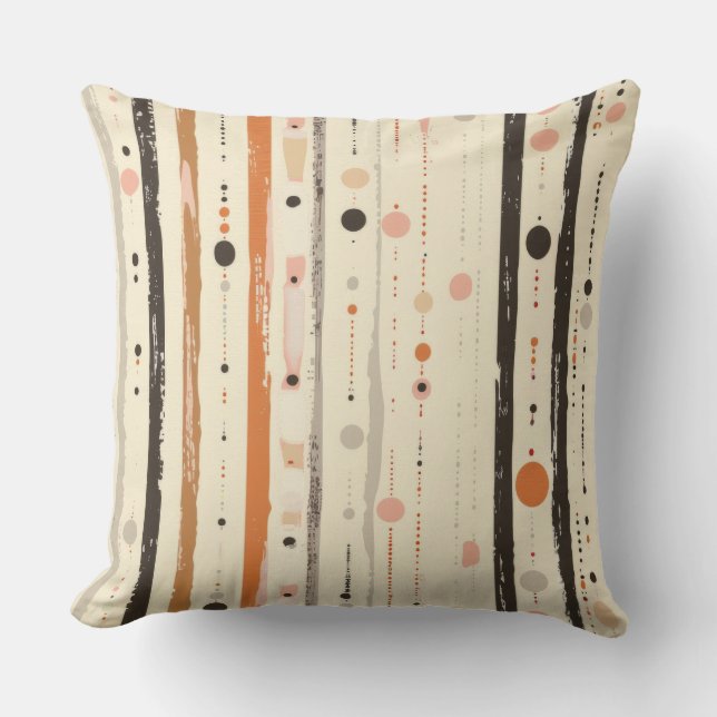 Throw Pillow Modern Minimalist Polka Line square  (Front)