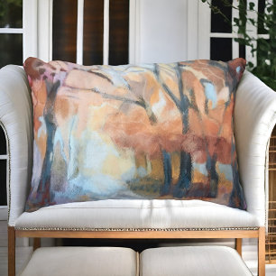 Throw Pillow modern orange yellow brown trees 