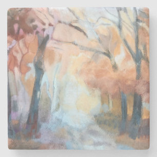 Throw Pillow modern orange yellow brown trees Stone Coaster