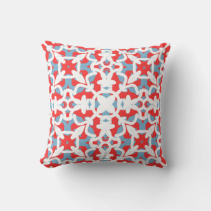 Throw Pillow, Multi colour fabric print pattern Cushion