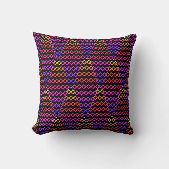 Throw Pillow Multicolore Rhombus  (Front)