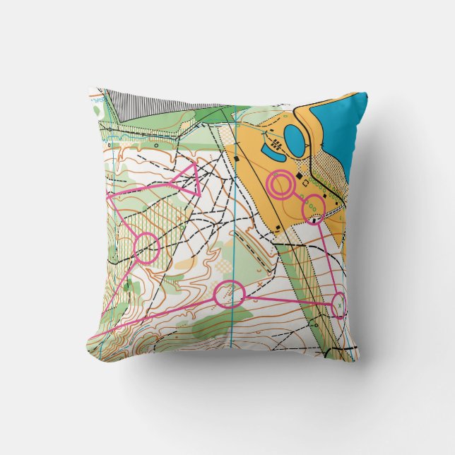 Throw Pillow - Orienteering Map (Front)