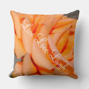 Throw Pillow/Peach Rose Cushion