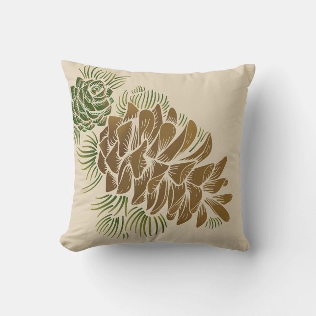 Throw Pillow-Pinecones Cushion (Front)