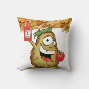 Throw Pillow Potato, French Fries, Ketchup