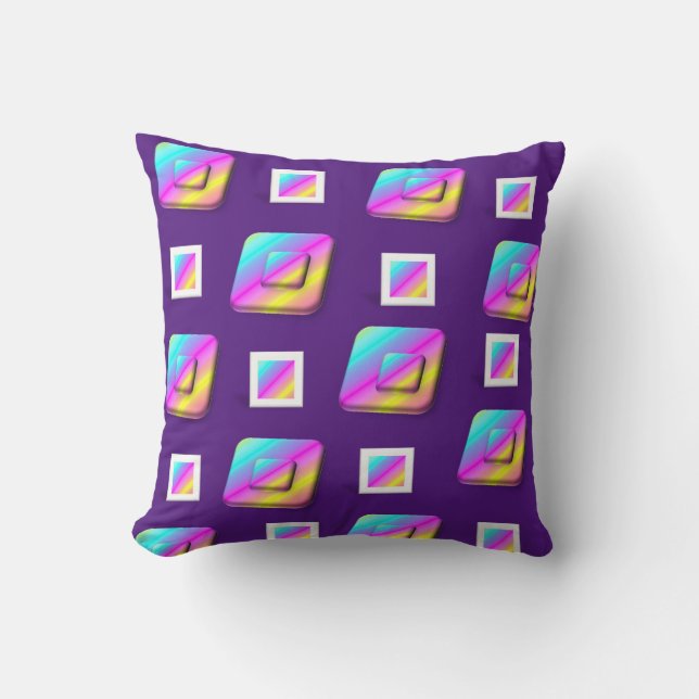 Throw Pillow Purple Pastel Squares (Front)