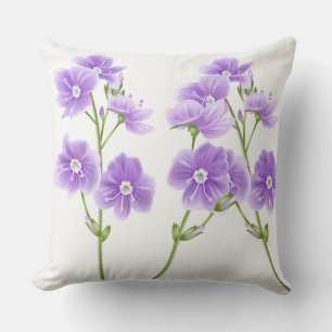 Throw Pillow-Purple Wildflowers Cushion