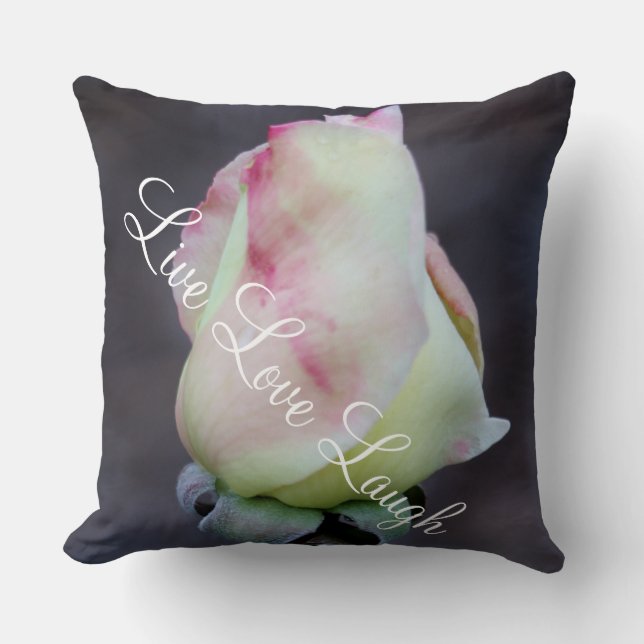 Throw Pillow/Red & Yellow Rose Bud Cushion (Front)