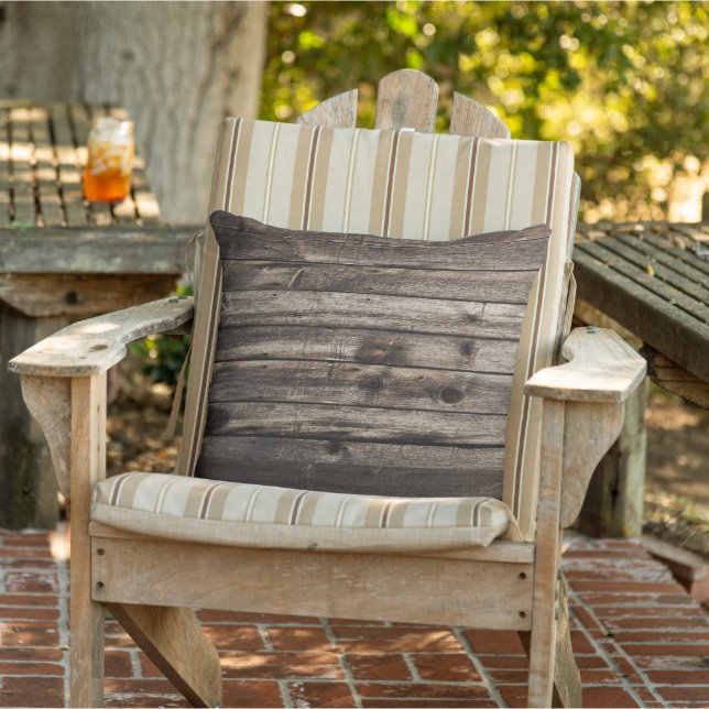 Throw Pillow Rustic Wood Dark (Chair)