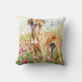 Throw Pillow – Saluki Watercolor Decorative Pillow