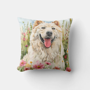 Throw Pillow – Samoyed Watercolor Decorative Pillo