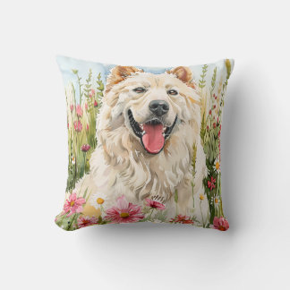 Throw Pillow – Samoyed Watercolor Decorative Pillo