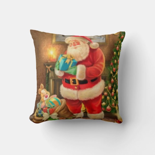 Throw Pillow Santa Clause in the house  (Front)