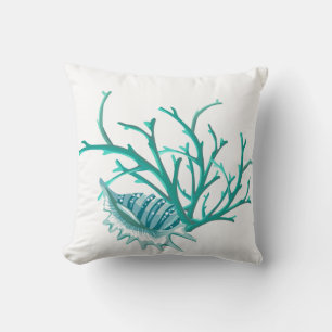 Throw Pillow-Shell & Coral Cushion