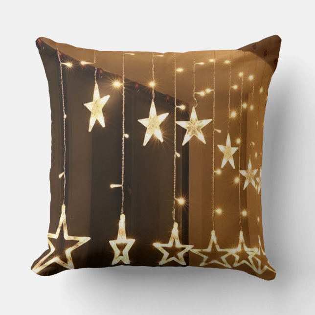 Throw Pillow shining star Light Glow of Warm Deam✨ (Front)