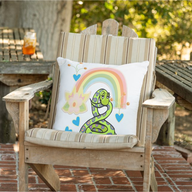Throw Pillow Snake Rainbow (Chair)