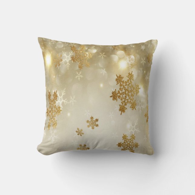 Throw Pillow/Snow Flakes Cushion (Front)