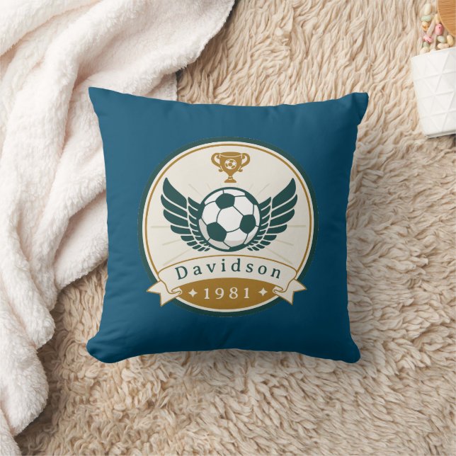 Throw Pillow - Soccer - Personalised - Add Name (Blanket)