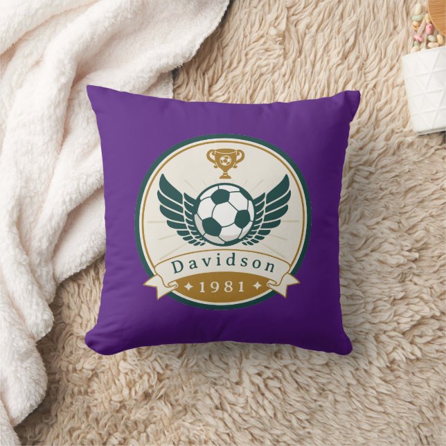 Throw Pillow - Soccer - Personalised - Add Name (Blanket)