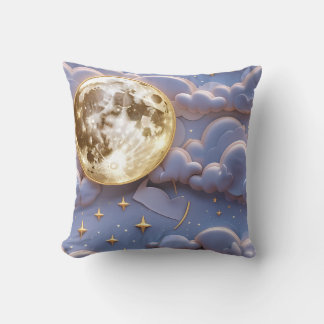 Throw Pillow - Soft Gold Pale Blue Lavender