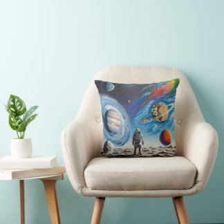 Throw Pillow, space man Cushion