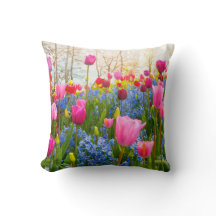 Throw pillow spring flowers