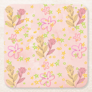 Throw Pillow Square Paper Coaster