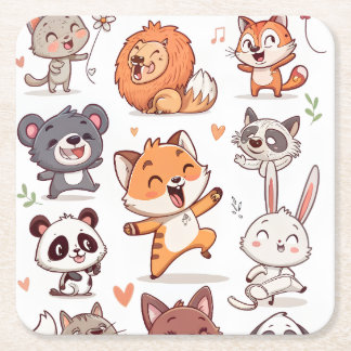 Throw Pillow Square Paper Coaster