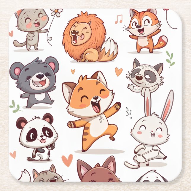 Throw Pillow Square Paper Coaster (Front)