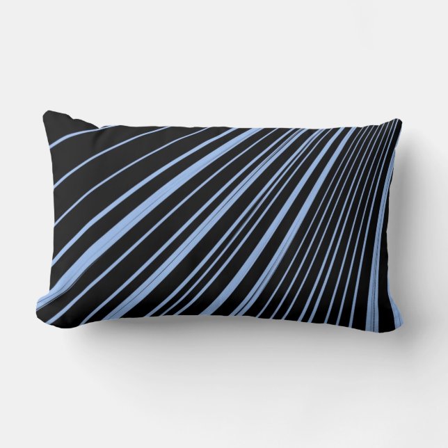 Throw Pillow Stripe Blue Black (Front)