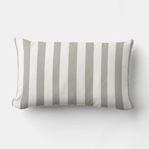 Throw Pillow Stripe Grey White