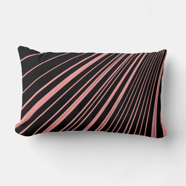 Throw Pillow Stripe Red Black (Front)