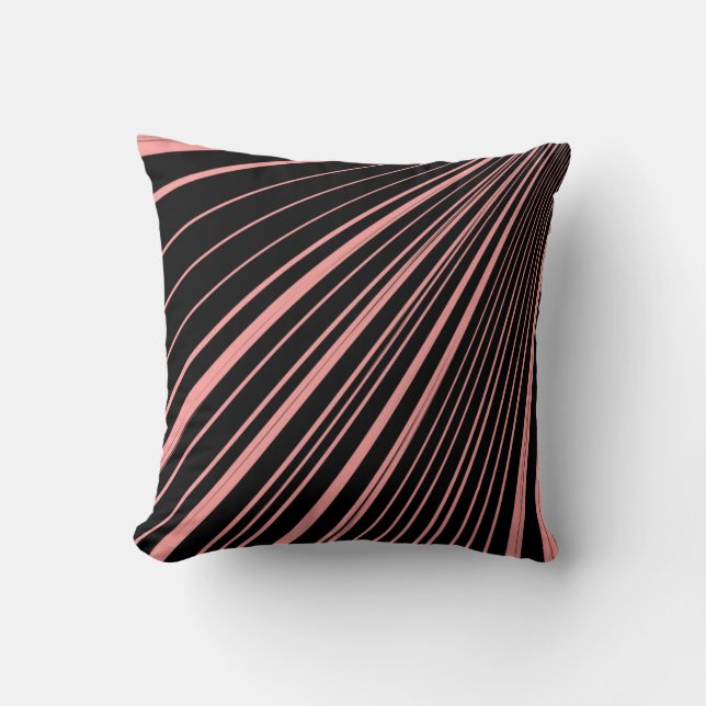 Throw Pillow Stripe Red Black (Front)