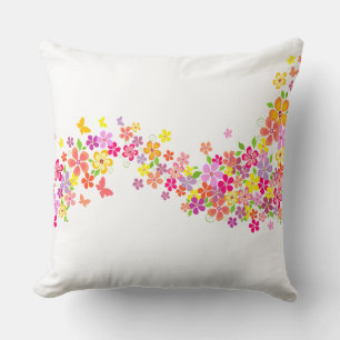 Throw Pillow-Summer Floral Cushion