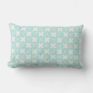 Throw Pillow Teal & Gold Arabesque Decorative Cush