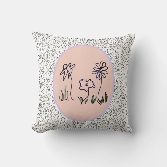 Throw Pillow - Three Flowers (Front)