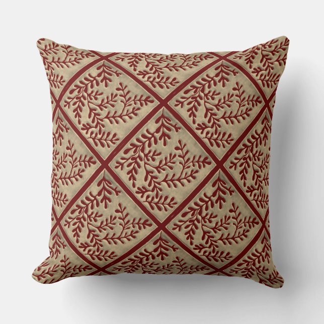 Throw Pillow trellis foliage design (Front)