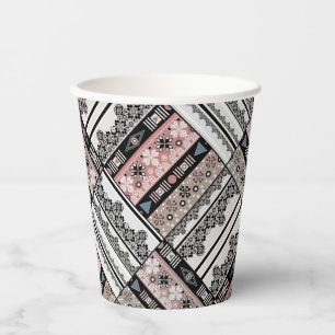 Throw Pillow Tribal ethno traditional geometrical Paper Cups