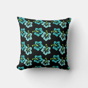 Throw Pillow-Tropical Flowers Cushion