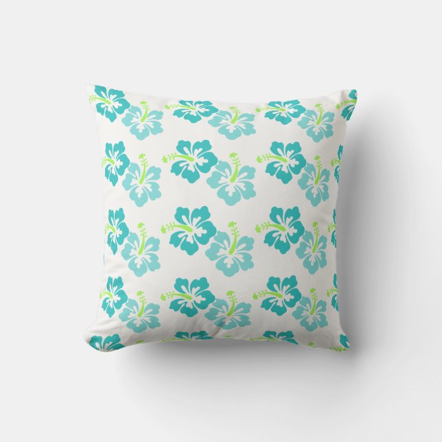 Throw Pillow-Tropical Flowers Cushion (Front)