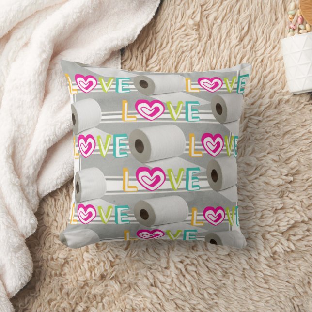 Throw Pillow Valentine's Day Toilet Paper Love  (Blanket)