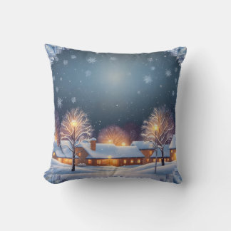 Throw Pillow warm night snow