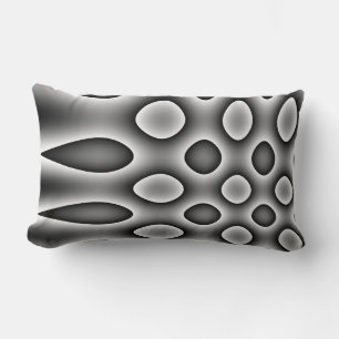 Throw Pillow, Warped Polka Dot Pattern, Grey Lumbar Cushion