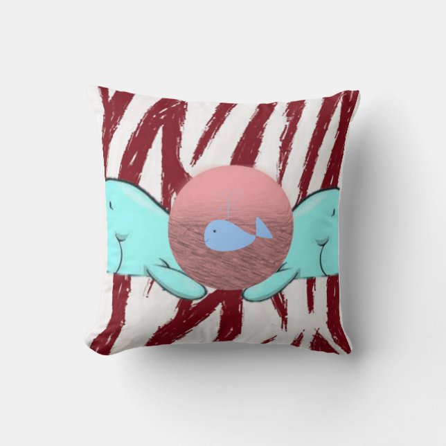 Throw Pillow Whale (Front)